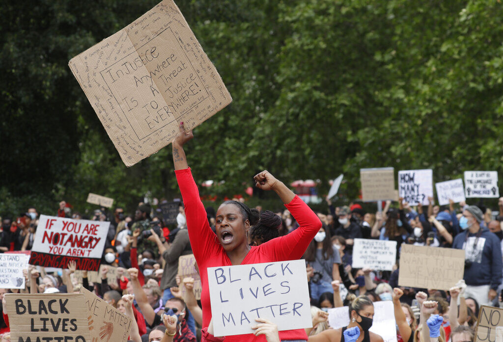 APTOPIX America Protests Britain